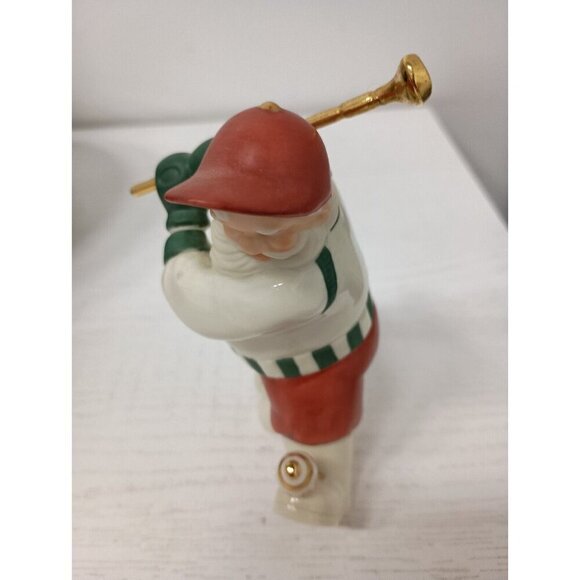 Vintage Lenox Golf Swing Golfer Santa Porcelain Christmas Figurine Collectible - Picture 6 of 9